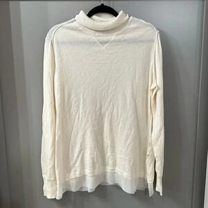 Simply Vera by Vera Wang Cream Sweater Mock Neck Sweater Size XL